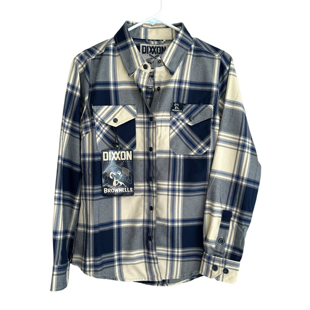 Dixxon Women's Pearl Snap Brownells SIX GUN Custom Flannel Size S NWT